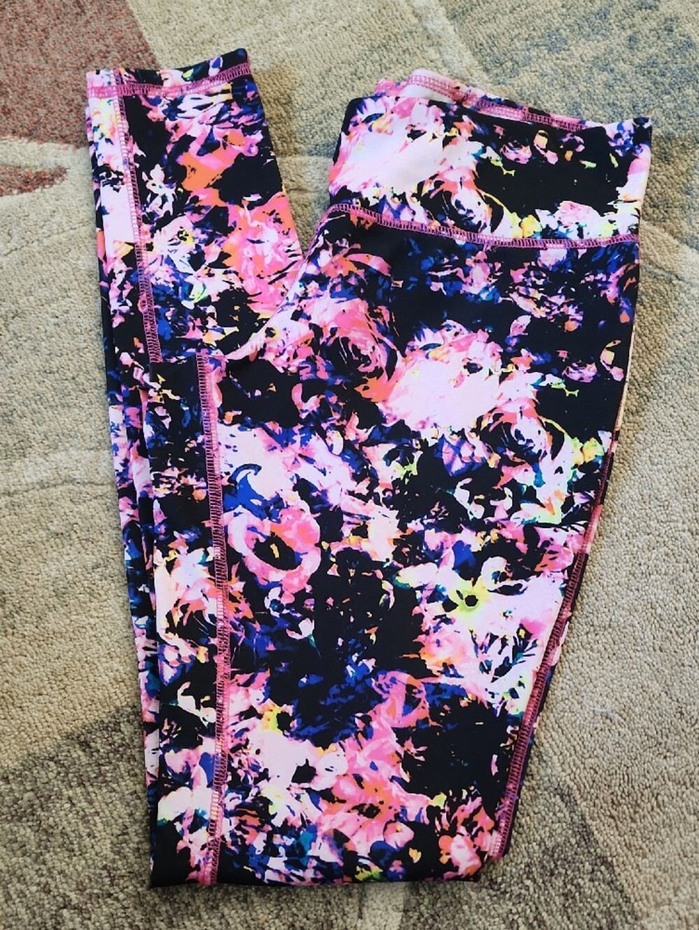 Mossimo Supply Co. Pink Multicolor Floral Leggings, Sz. Small